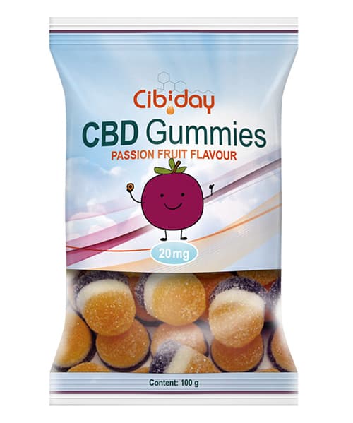 CBD gummies bonbóny Marakuja 20mg 100g Cibiday