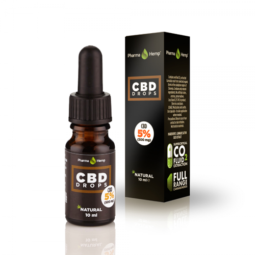 CBD Drops 5% 10ml 500mg konopný olej Pharma Hemp