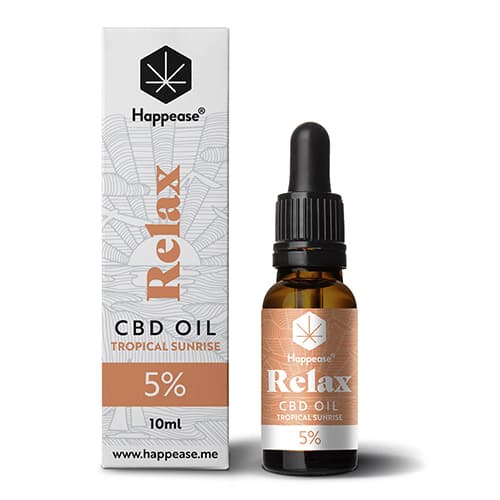 Happease Relax CBD Olej Tropical Sunrise 5 % 500 mg 10 ml