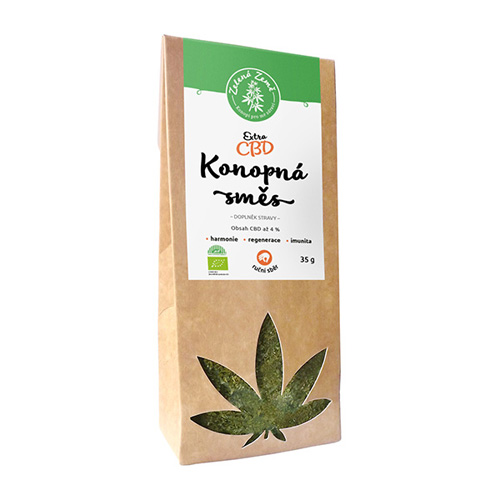 CBD Extra konopná směs čaj 4% 35 g Zelená Země
