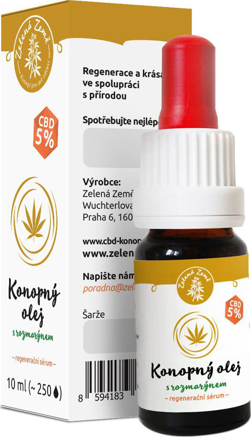 CBD konopný olej s rozmarýnem 10ml Zelená Země