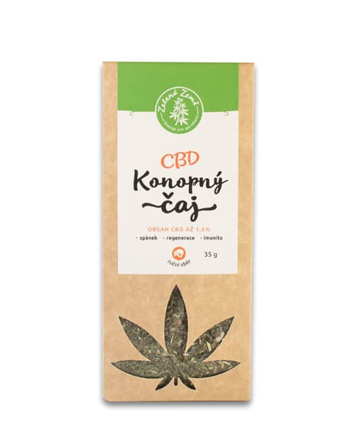 Zelená Země CBD BIO konopný čaj list a květ 1,6% 35g