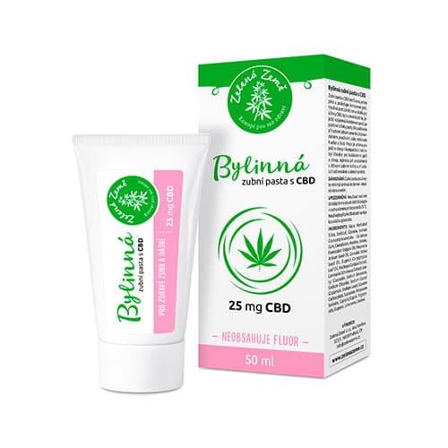 Bylinná zubní pasta s CBD 25mg 50 ml Zelená Země
